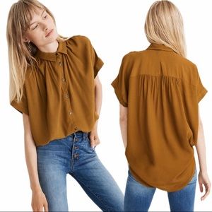 Madewell Central Drapey Shirt Dark Tobacco Women’s Medium